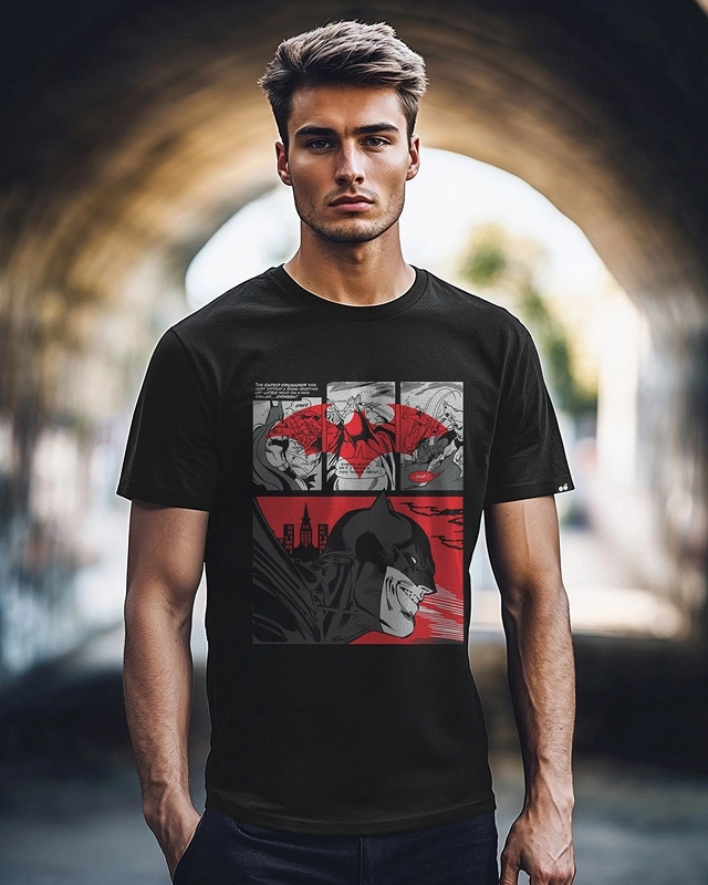 Plus Size Batman Comical Graphic T-shirt